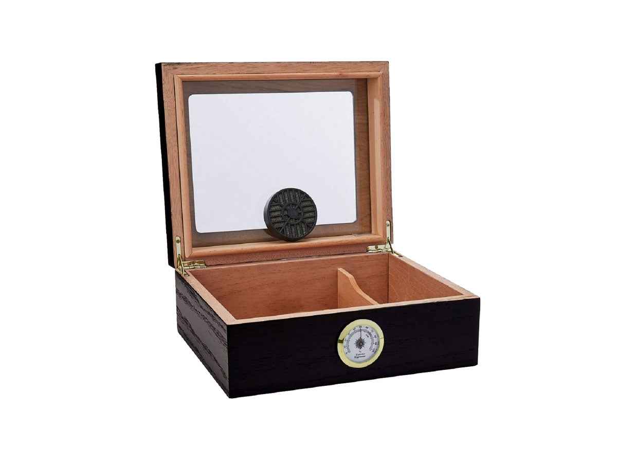 Humidor Supreme Umidificatore Capri Oak Glasstop Medium HUM-25BLK