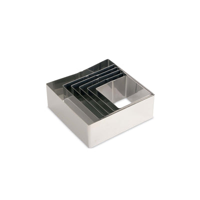 Coppapasta Quadrati in Acciaio Inox da 6 a 12 cm H 4,5 Set 6 Pezzi