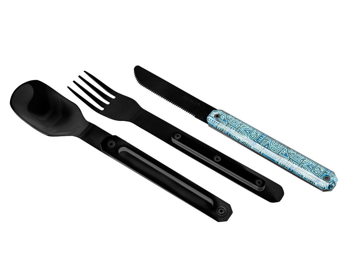 Akinod Magnetic Straight Cutlery 12H34 Black Mirror Aztèque - foto 2