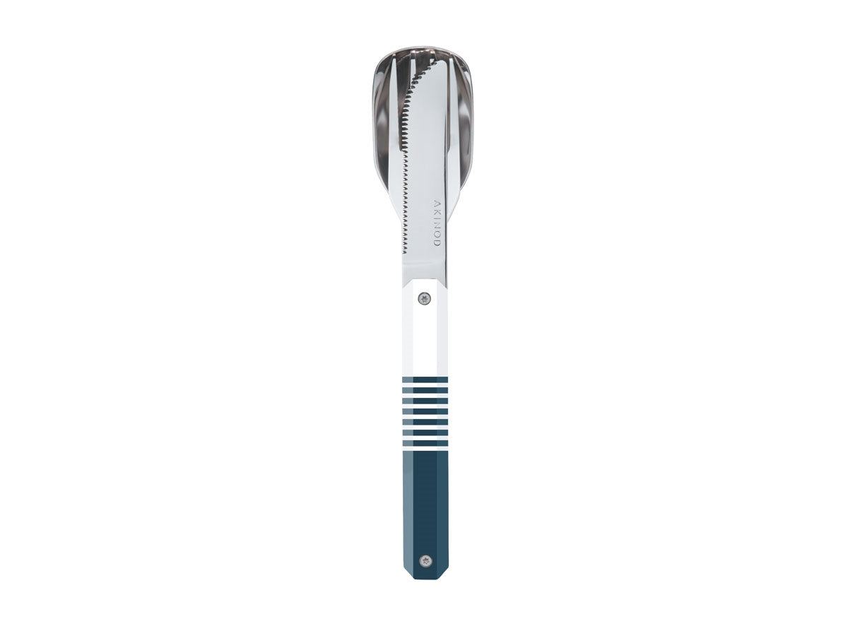 Akinod Magnetic Straight Cutlery 12H34 Mirror Marinière Bleue