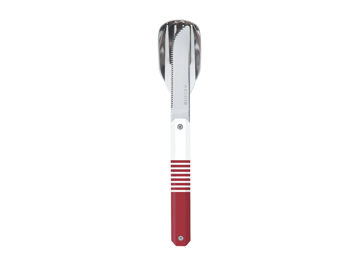 Akinod Magnetic Straight Cutlery 12H34 Mirror Marinière Rouge