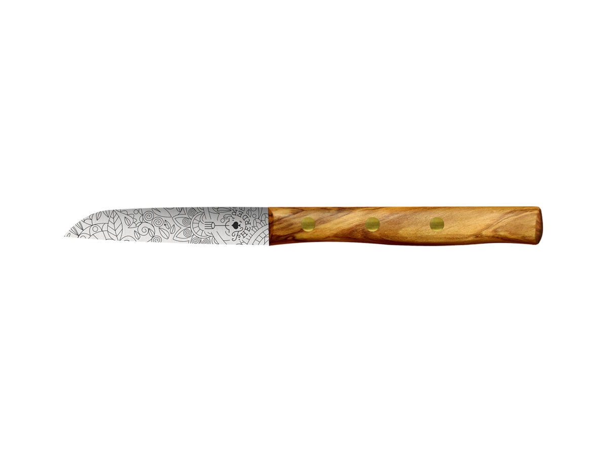 Pikas Zöppken Style Spelucchino (Paring knife) Cm 8 Olive Mosaik
