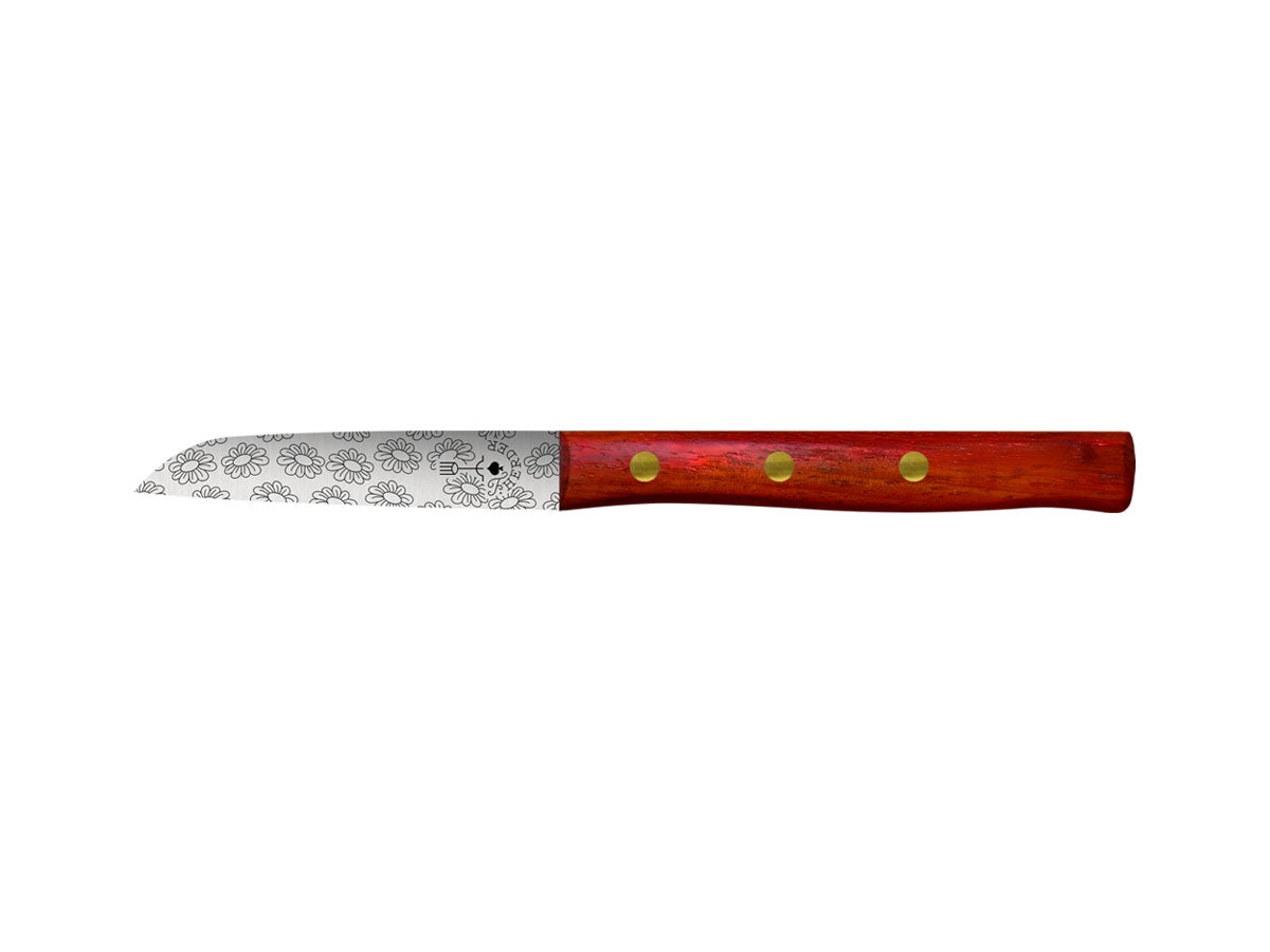 Pikas Zöppken Style Spelucchino (Paring knife) Cm 8 Padouk Blumen