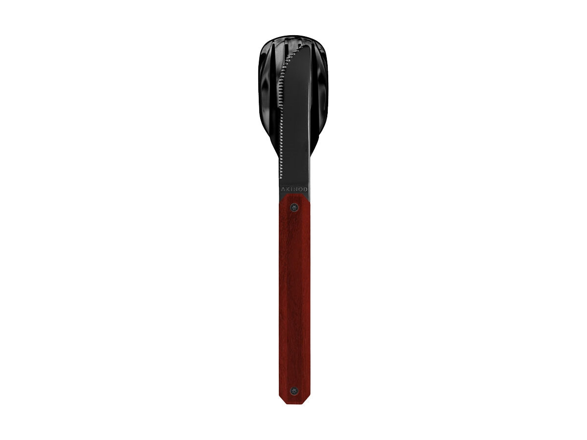 Akinod Magnetic Straight Cutlery 12H34 Black Mirror Bois Corail