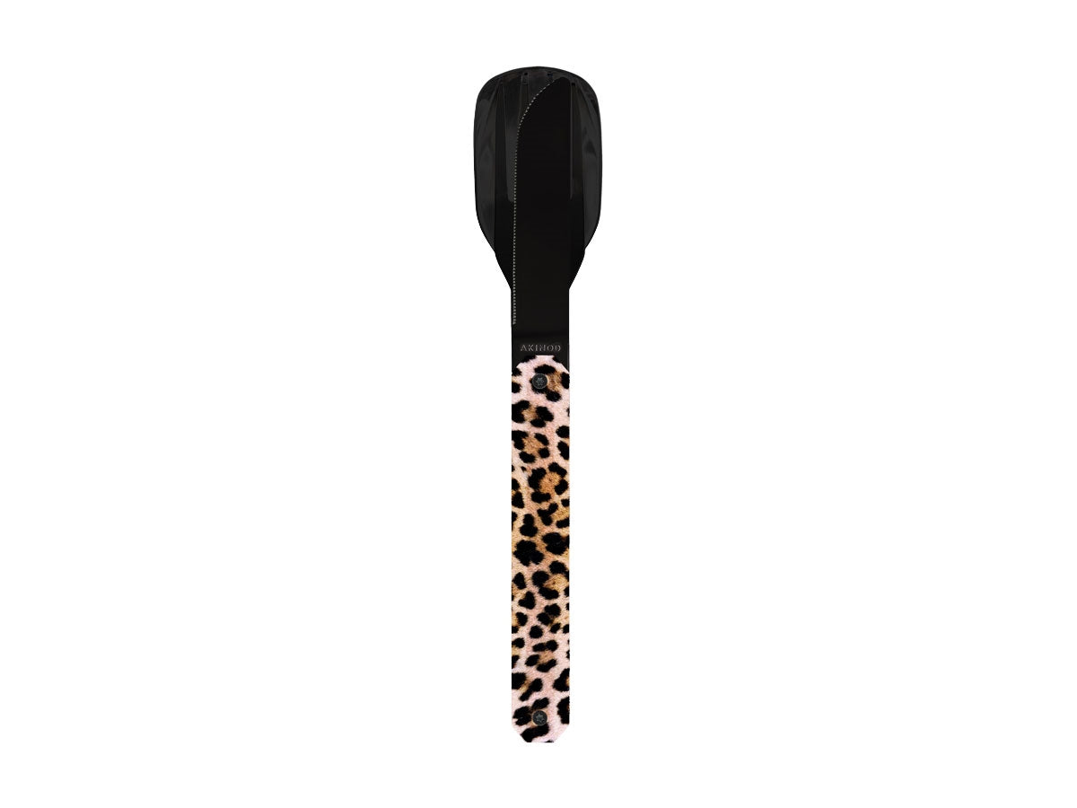 Akinod Magnetic Straight Cutlery 12H34 Black Mirror Léopard