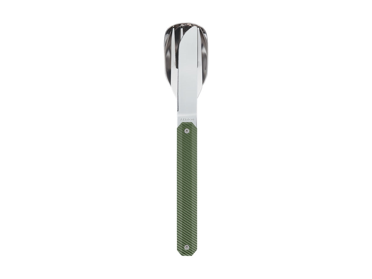Akinod Magnetic Straight Cutlery 12H34 Mirror Aluminium Kaki