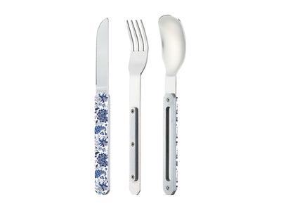 Akinod Magnetic Straight Cutlery 12H34 Mirror Fleur Bleue - foto 2