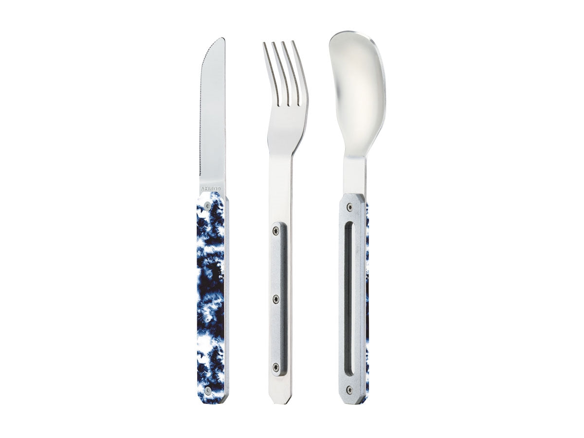 Akinod Magnetic Straight Cutlery 12H34 Mirror Tie & Dye Bleu - foto 2