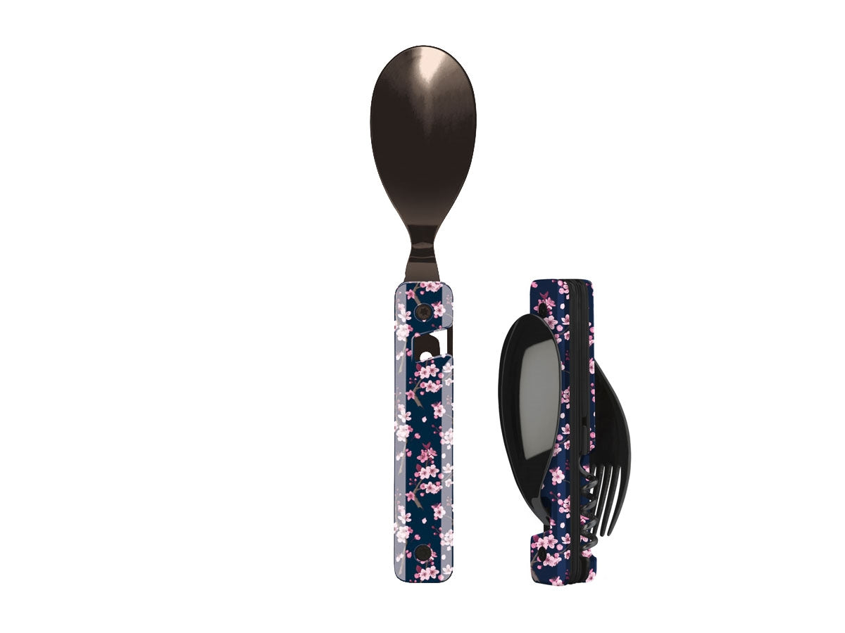 Akinod Multifunction Cutlery 13H25 Black Mirror Fleurs de Cerisier
