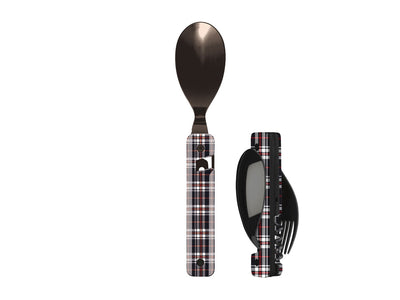 Akinod Multifunction Cutlery 13H25 Black Mirror Tartan Bleu