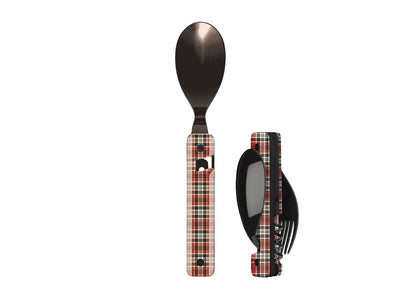 Akinod Multifunction Cutlery 13H25 Black Mirror Tartan Rouge