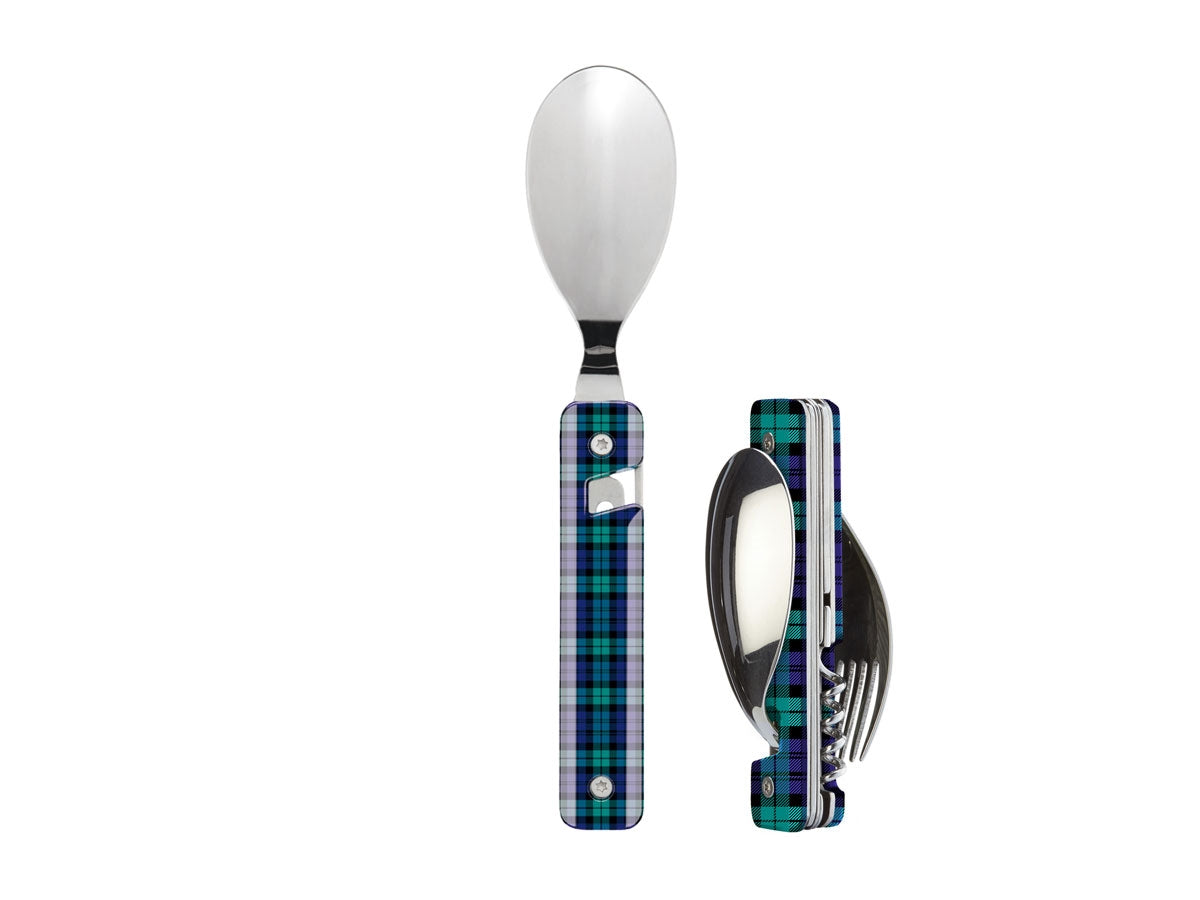 Akinod Multifunction Cutlery 13H25 Mirror Tartan Vert