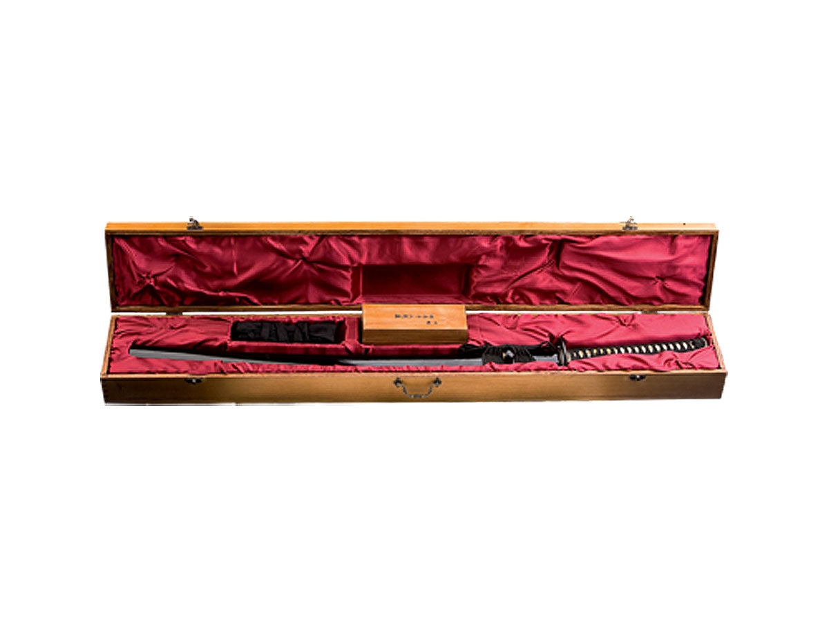 Gladius Replica Katana Per Pratica Nera con Kit Pulizia e Custodia Legno