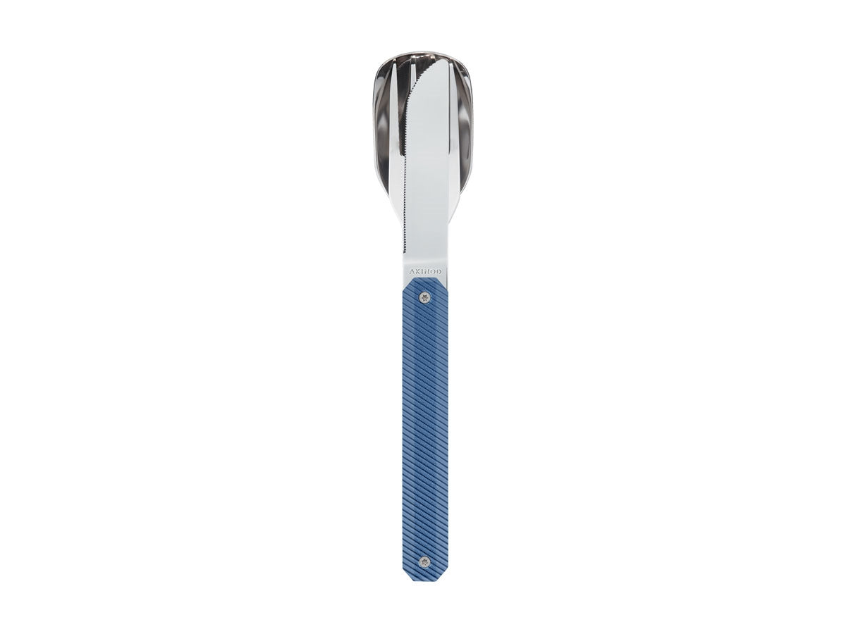 Akinod Magnetic Straight Cutlery 12H34 Mirror Aluminium Bleu