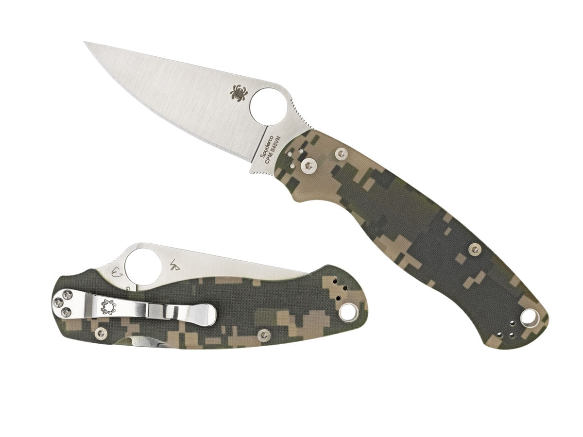 Spyderco Para Military 2 C81GPCMO2 dettaglio G-10 mimetico digitale e Compression Lock