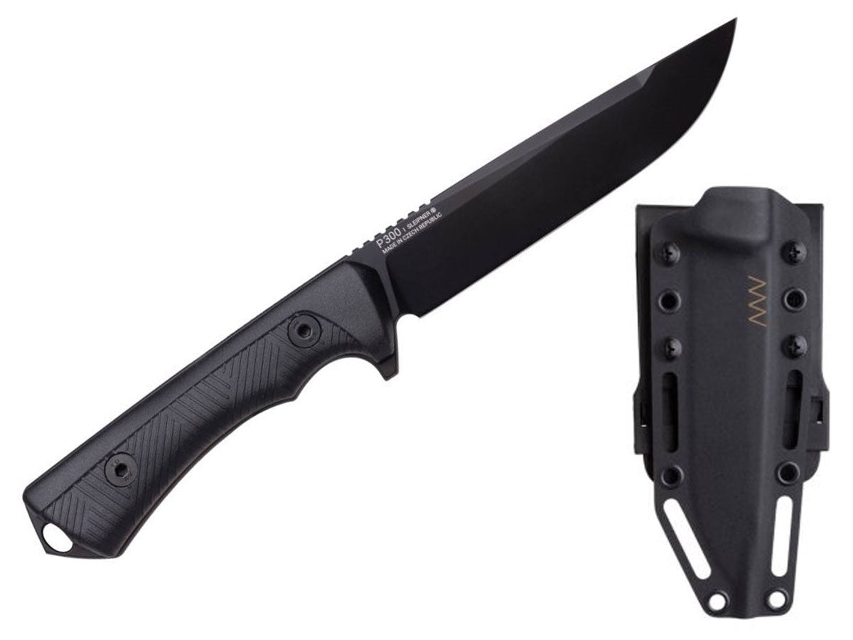 Dettaglio lama Sleipner cerakote ANV P300 manico GRNP 3D ergonomico