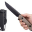 Dettaglio lama Sleipner cerakote ANV P300 manico GRNP coyote 3D ergonomico