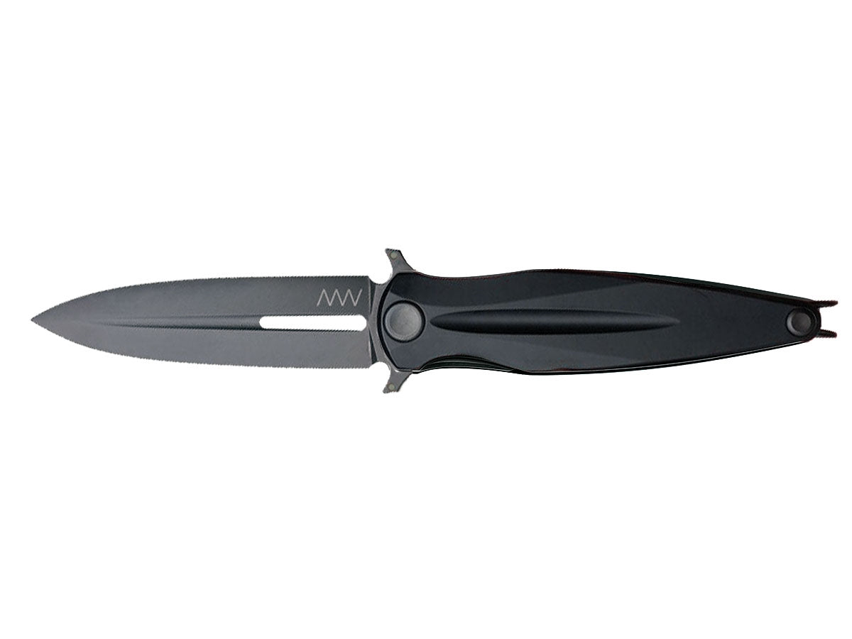 ANV Z400 BB Sleipner DLC Dural nero ANVZ400-018, vista frontale lama daga DLC