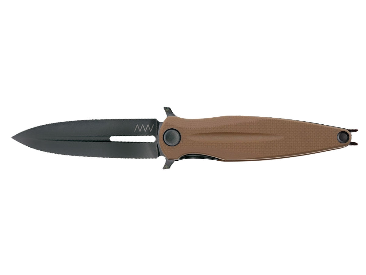 ANV Z400 BB Sleipner DLC G10 coyote ANVZ400-016, vista frontale lama daga DLC