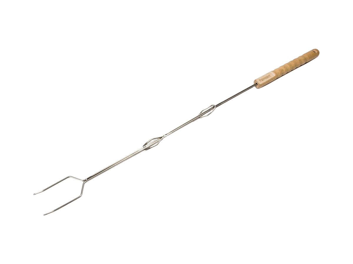 Petromax Campfire Skewers LS1 spiedino acciaio inox rebbie regolari manico faggio