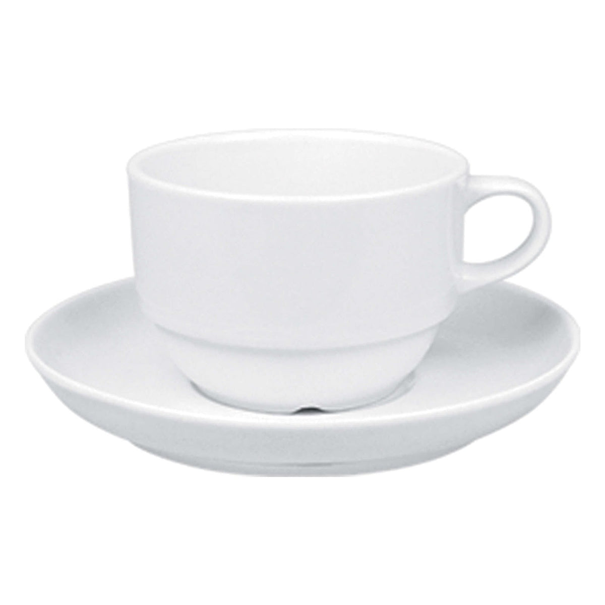 Gural Delta Tazza Tè Impilabile in Porcellana Bianca 23 cl 12 Pezzi
