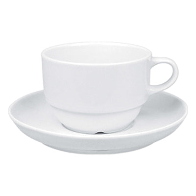 Gural Delta Tazza Tè Impilabile in Porcellana Bianca 23 cl 12 Pezzi