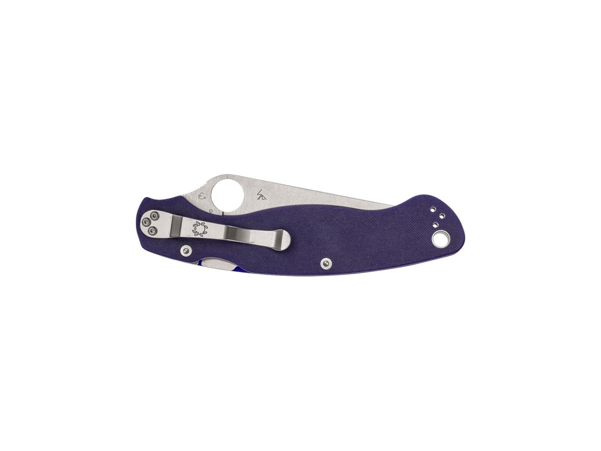 Spyderco Military 2 C36GPDBL2 dettaglio lama CPM S110V e manico G-10 blu scuro