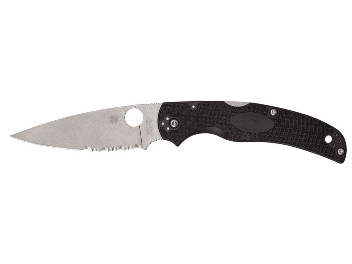 Spyderco Native Chief C244PSBK FRN Bi-Directional Texture lama CombinationEdge - vista principale