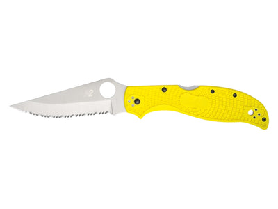 Spyderco Stretch 2 XL Salt C258SYL lama seghettata acciaio anticorrosione Salt, manico FRN giallo