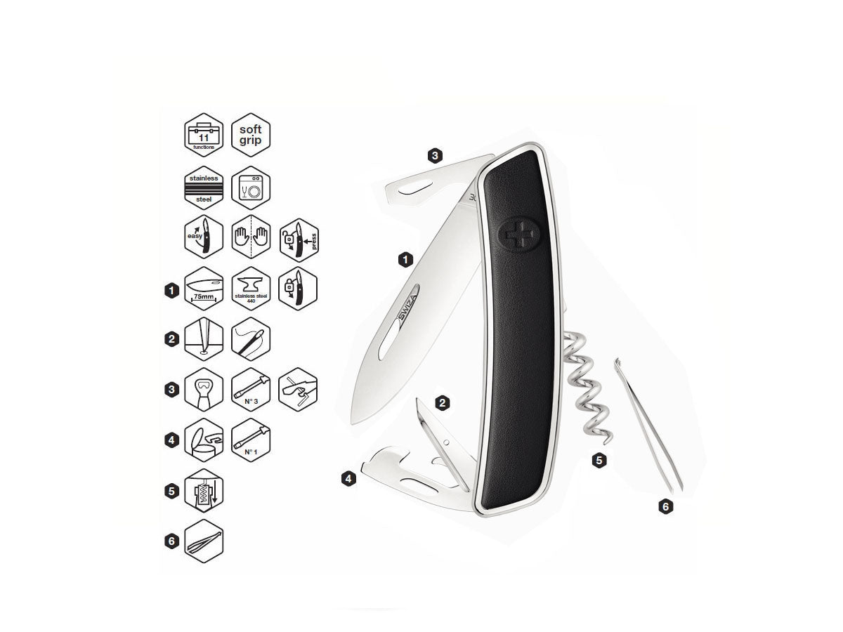 Swiza D03 Leather Black (KNI.0030.3010) - foto 2