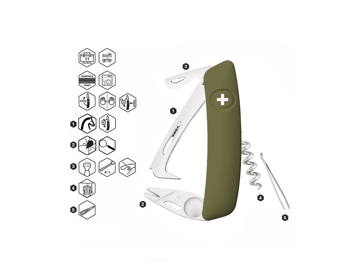 Swiza HO03 Horse & Tick Tool Olive (KHO.0070.1050) - foto 2