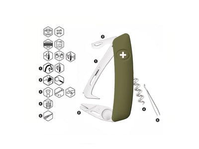 Swiza HO03 Horse & Tick Tool Olive (KHO.0070.1050) - foto 2