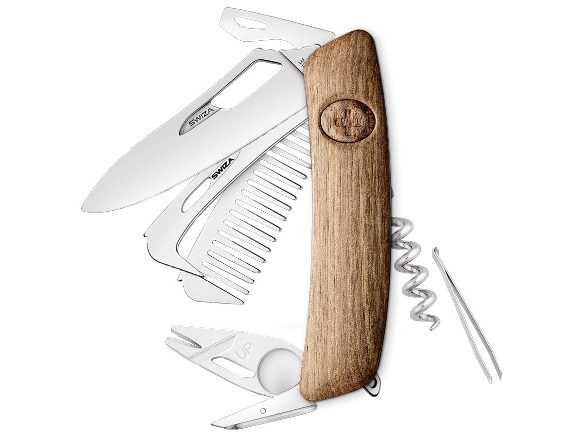 Swiza SH09R-HTT Horse & Tick Tool Wood Walnut (KNI.0160.6300)