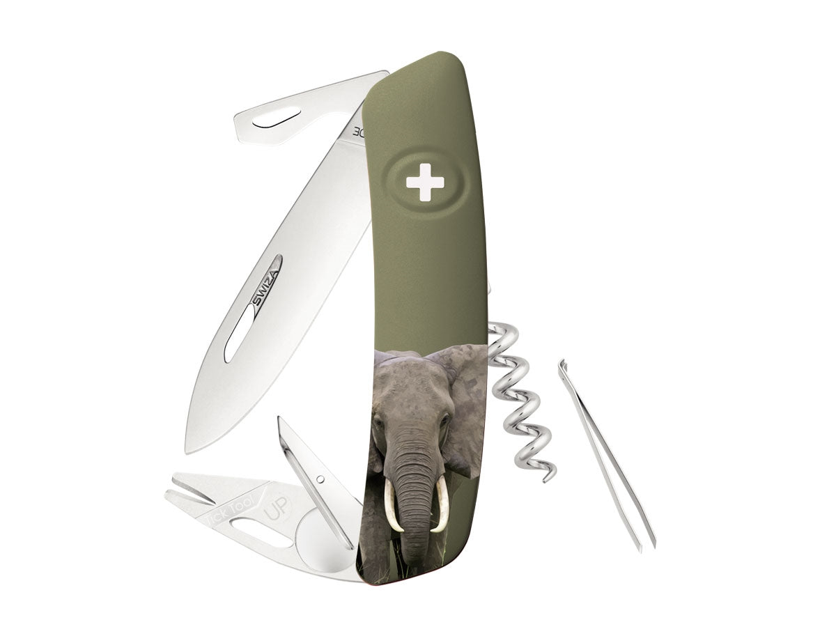 Swiza TT03 Tick Tool Wildlife Elephant Olive (KNI.0070.WO08)