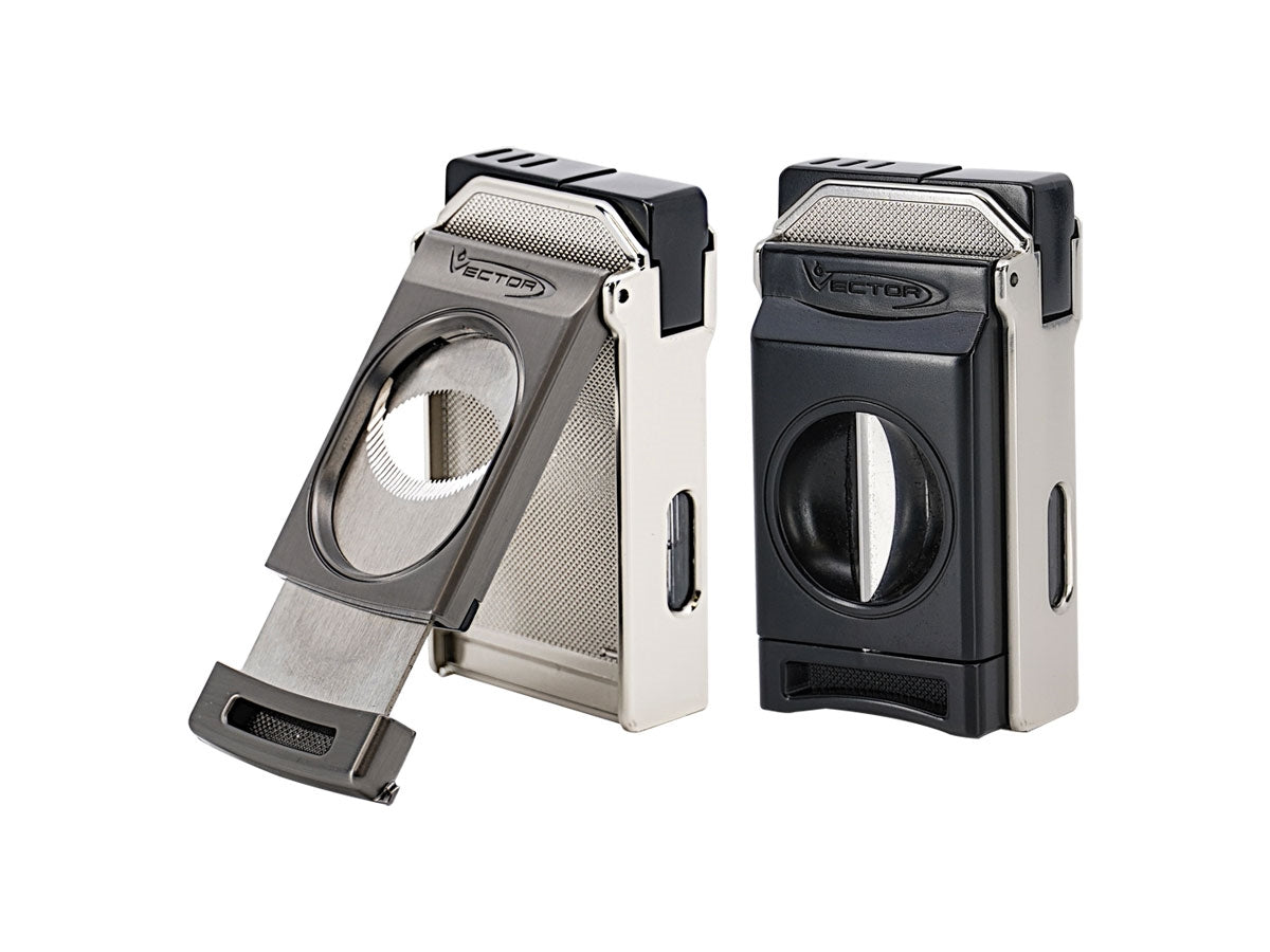 Vector Switch accendisigari dual jet nickel satin con tagliasigari intercambiabili
