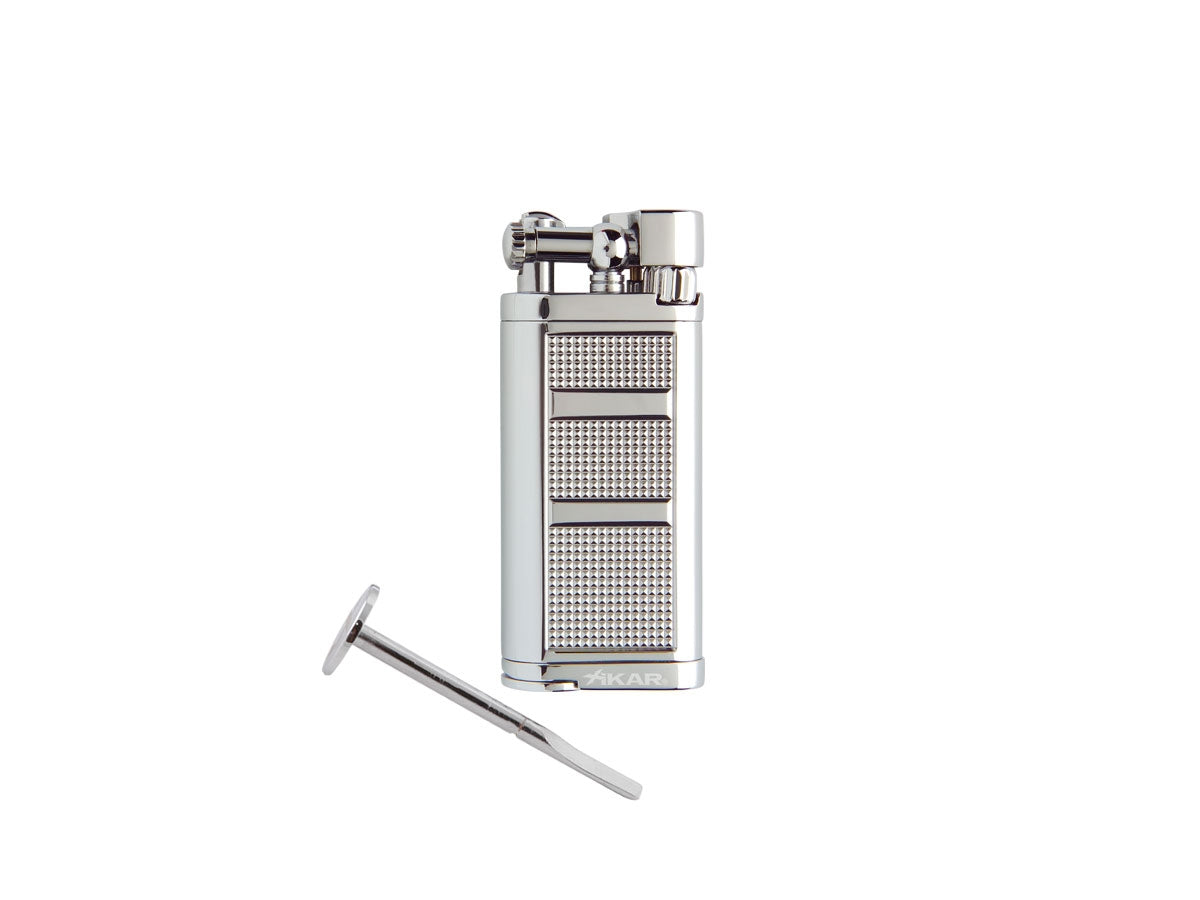 Xikar Accendino x Pipa Pipeline Flint (595CS) Chrome Silver