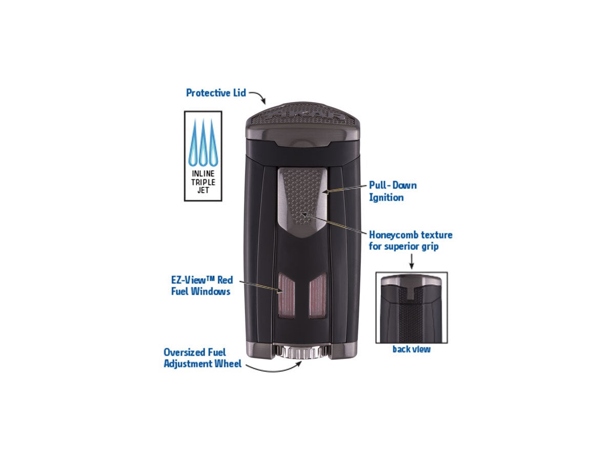 Xikar Accendisigari HP3 Inline Triple (573BK) Matte Black - foto 2