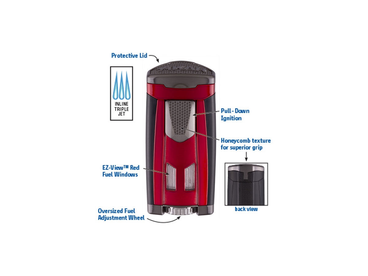 Xikar Accendisigari HP3 Inline Triple (573RD) Daytona Red - foto 2