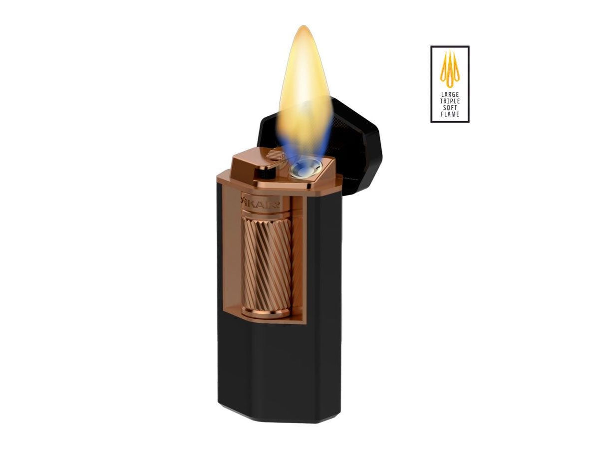 Xikar Accendisigari Meridian Triple Soft Flame (600BKRS) Black & Rose Gold - foto 2