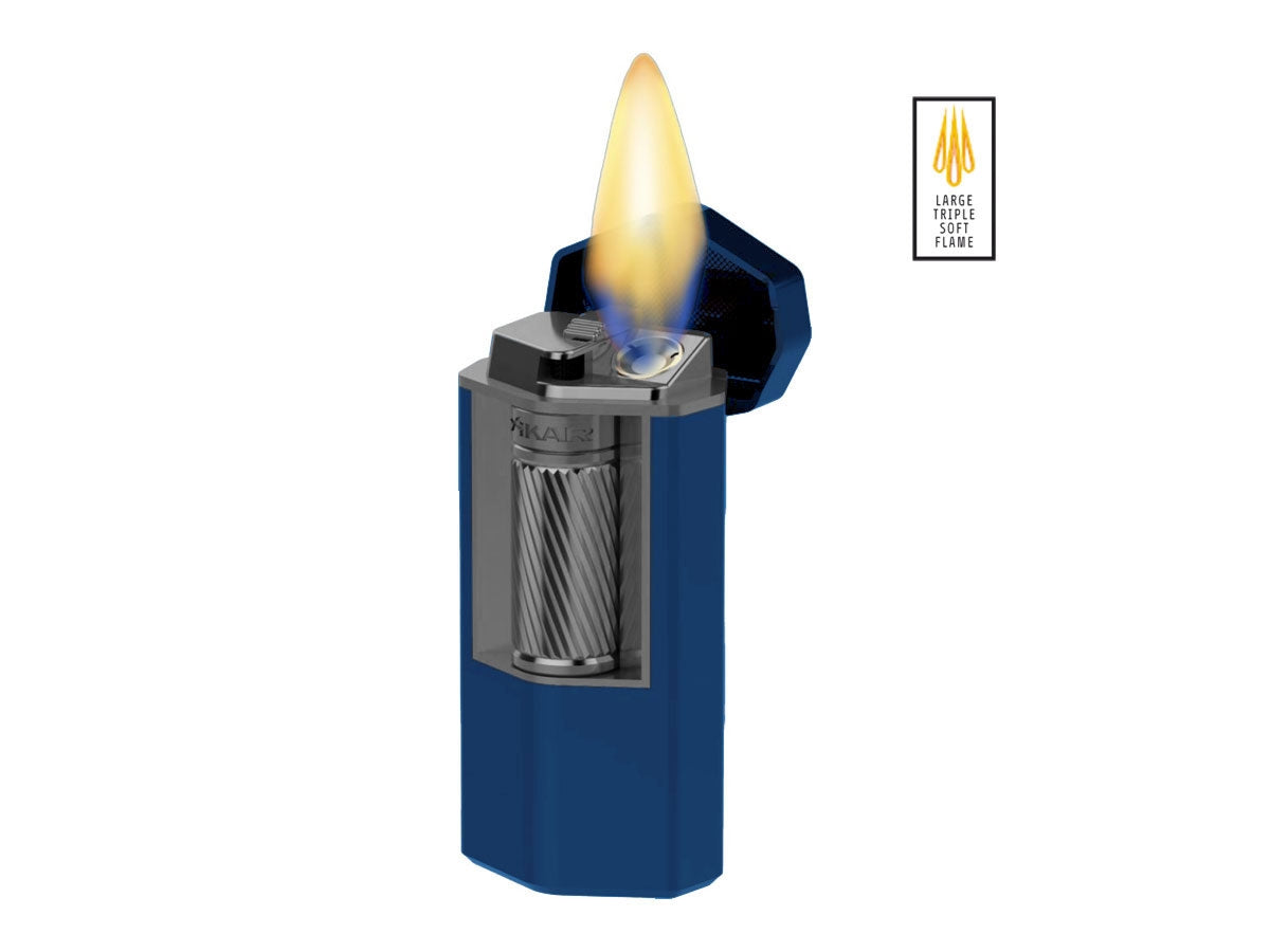 Xikar Accendisigari Meridian Triple Soft Flame (600BL) Blue & Gunmetal - foto 2