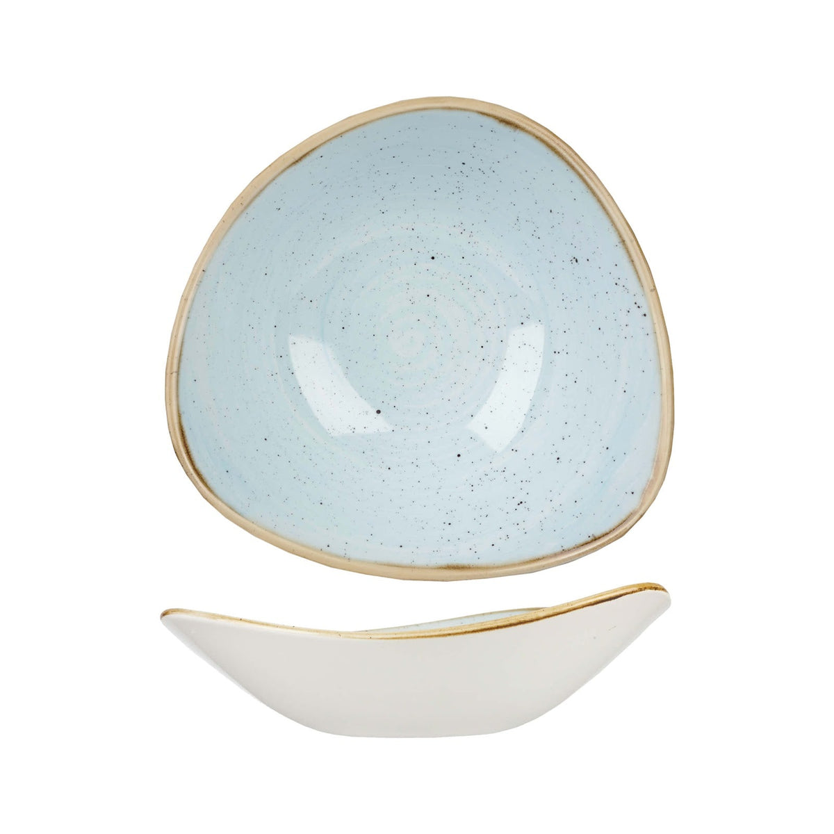 Churchill Stonecast Azzurro Puntinato Piatto Fondo Triangolare 23,5 cm 12 Pezzi