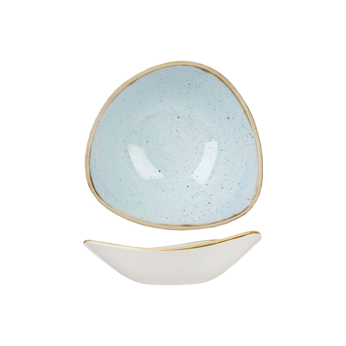 Churchill Stonecast Azzurro Puntinato Piatto Fondo Triangolare 18,5 cm 12 Pezzi