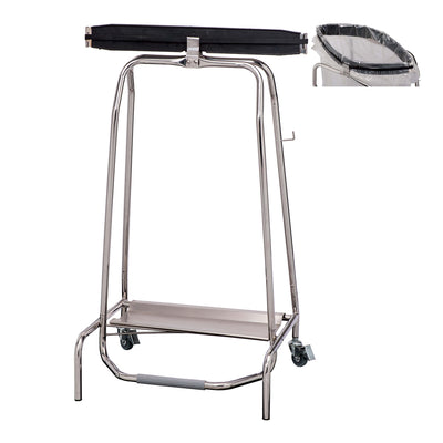 Portasacco Mobile in Acciaio Inox con Chiusura Ermetica 110 Litri 60x45 H 96 cm