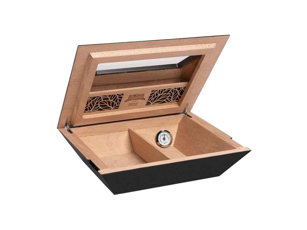 Humidor Supreme Umidificatore Aria Glasstop Black Medium HS-720BLK