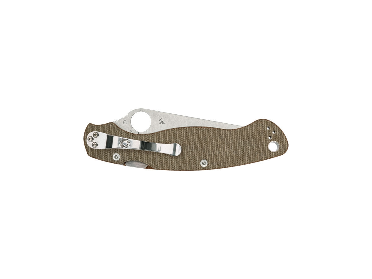 Spyderco Military 2 C36MPCW2 dettaglio CruCarta canvas Micarta e lama CPM CRU-WEAR