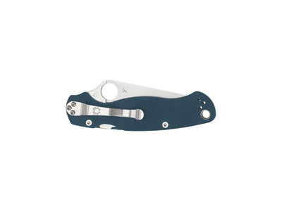 Spyderco Para Military 2 C81GPCBL2 dettaglio lama CPM SPY27 e G-10 blu cobalto