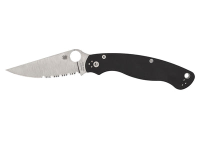 Spyderco Military 2 C36GPS2 lama combo, manico G-10 nero, Compression Lock
