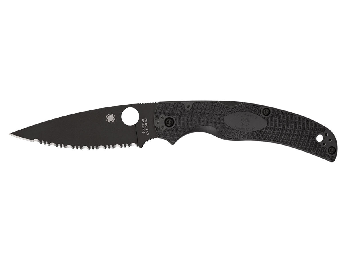 Spyderco Native Chief C244SBBK lama CTS BD1N DLC seghettata manico FRN nero - vista principale