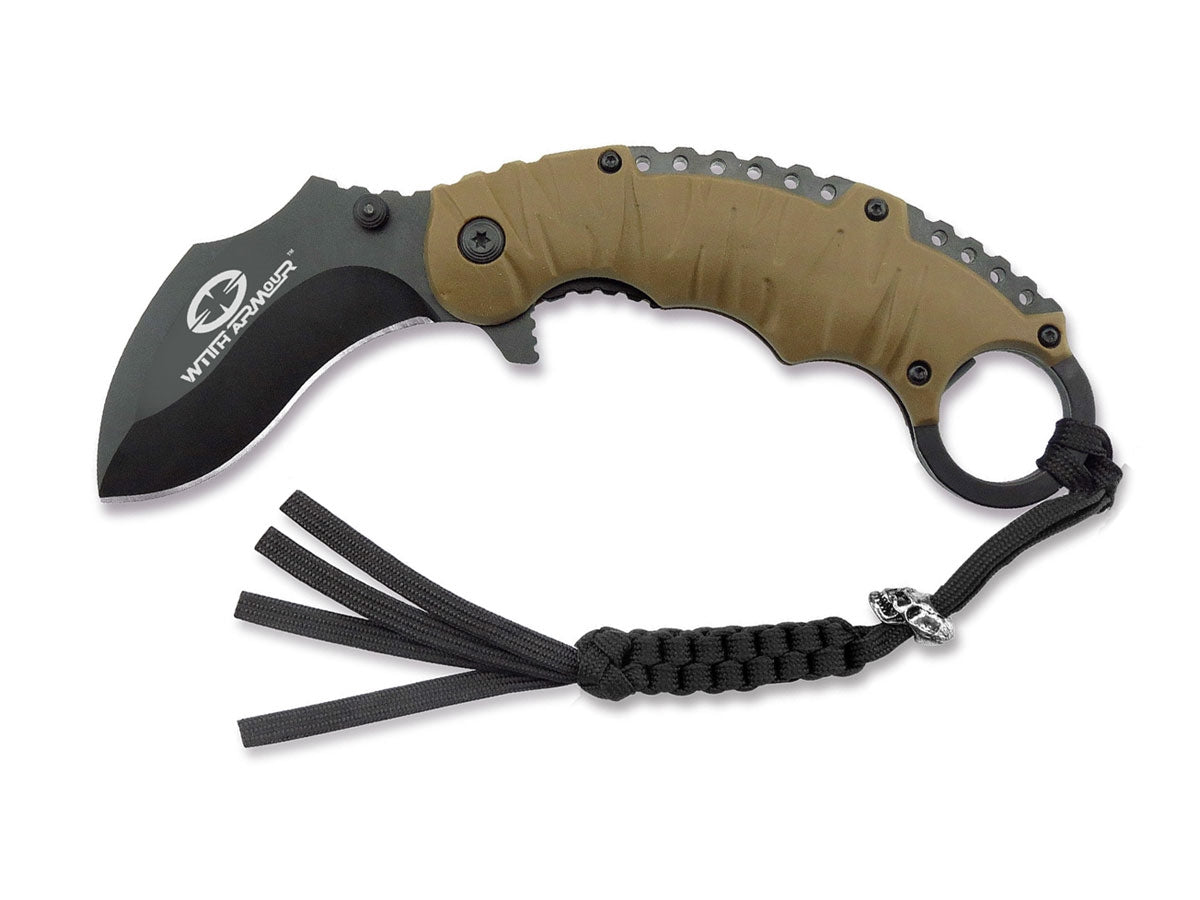 WithArmour Eagle Claw K Tan WA-005TN – karambit 440C colore tan vista frontale