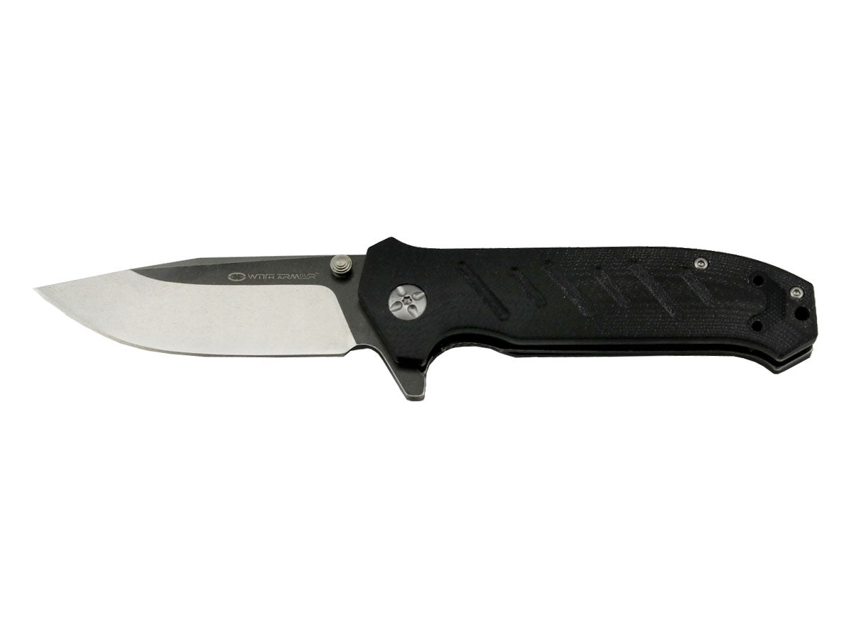 WithArmour Shooter Black WA-032BK – coltello 440C G-10 ball bearing vista frontale